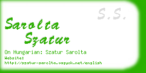 sarolta szatur business card